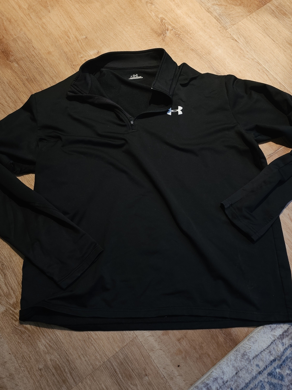Men's Under Armour Tech 1/4 Zip Long-Sleeve Pullover Shirt in black, size Large